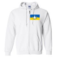 Ghost Of Kyiv Ukraine Flag Full Zip Hoodie