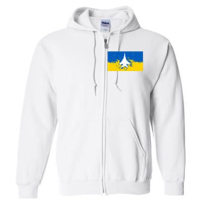 Ghost Of Kyiv Ukraine Flag Full Zip Hoodie