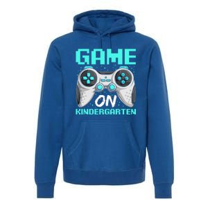 Game On Kindergarten Cute Gift Back School Video Gamer Gift Premium Hoodie