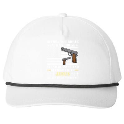 Gun Owner Lover Before You Break Into My House Jesus Gift Snapback Five-Panel Rope Hat