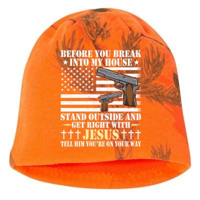 Gun Owner Lover Before You Break Into My House Jesus Gift Kati - Camo Knit Beanie