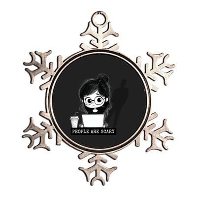 Geeky On Laptop Introvert Cute Gaming Tech Lover Funny Gift Metallic Star Ornament