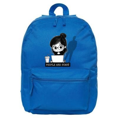 Geeky On Laptop Introvert Cute Gaming Tech Lover Funny Gift 16 in Basic Backpack