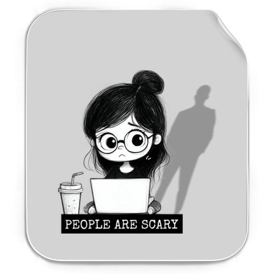 Geeky On Laptop Introvert Cute Gaming Tech Lover Funny Gift Permanent Decal Sticker