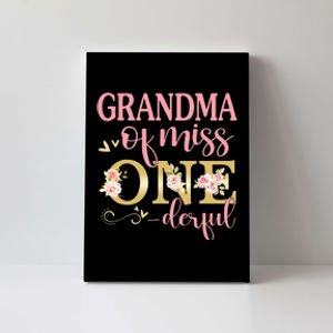 Grandma of Little Miss Onederful Birthday 1st Family Party Canvas