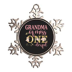 Grandma of Little Miss Onederful Birthday 1st Family Party Metallic Star Ornament