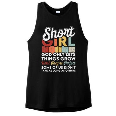 God Only Lets Things Grow Short People Funny Short Ladies PosiCharge Tri-Blend Wicking Tank