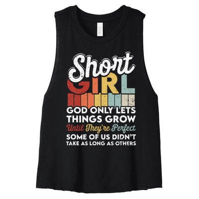 God Only Lets Things Grow Short People Funny Short Women's Racerback Cropped Tank