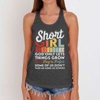 God Only Lets Things Grow Short People Funny Short Women's Knotted Racerback Tank