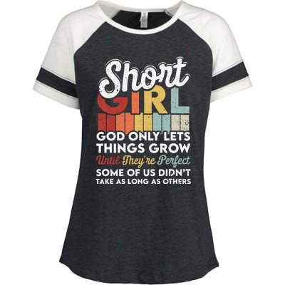 God Only Lets Things Grow Short People Funny Short Enza Ladies Jersey Colorblock Tee