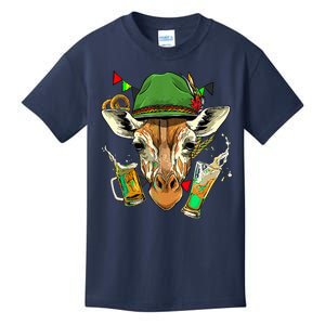 Giraffe Oktoberfest Lederhosen Costume German Beer Fest Kids T-Shirt