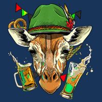 Giraffe Oktoberfest Lederhosen Costume German Beer Fest Kids T-Shirt