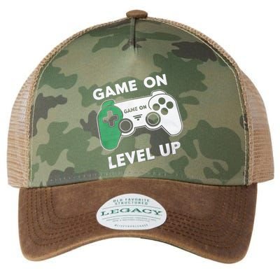 Game On Level Up Video Gamer Gift Legacy Tie Dye Trucker Hat