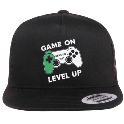 Game On Level Up Video Gamer Gift Flatbill Hat