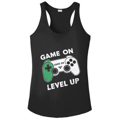 Game On Level Up Video Gamer Gift Ladies PosiCharge Competitor Racerback Tank