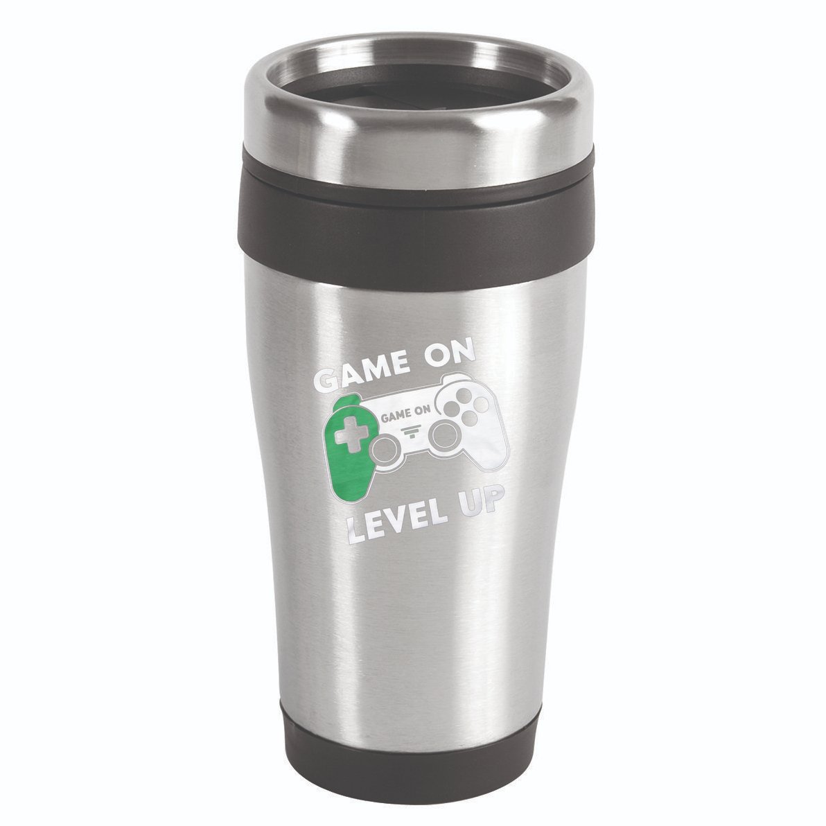 Game On Level Up Video Gamer Gift 16oz Travel Tumbler