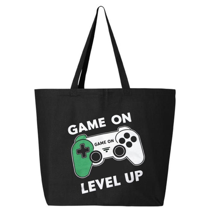 Game On Level Up Video Gamer Gift 25L Jumbo Tote