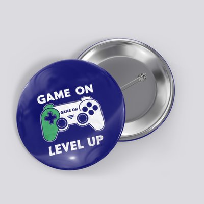 Game On Level Up Video Gamer Gift Button