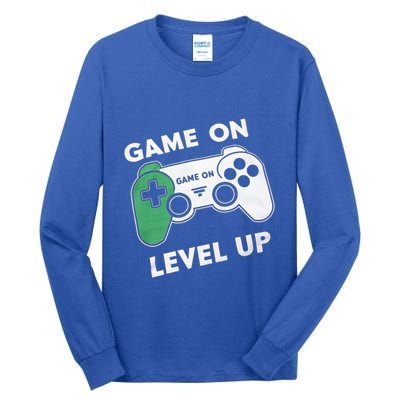 Game On Level Up Video Gamer Gift Tall Long Sleeve T-Shirt