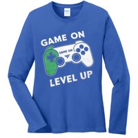 Game On Level Up Video Gamer Gift Ladies Long Sleeve Shirt