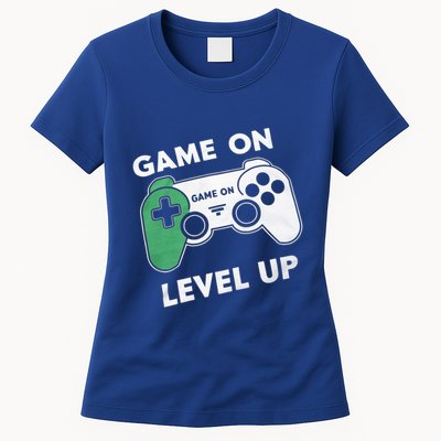 Game On Level Up Video Gamer Gift Womens T-Shirt