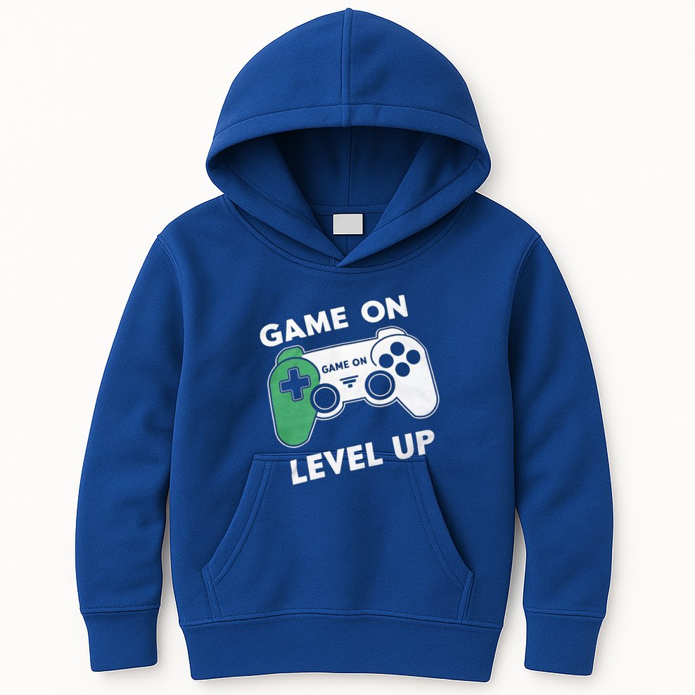 Game On Level Up Video Gamer Gift Kids Hoodie