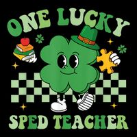 Groovy One Lucky Sped Teacher Shamrock PatrickS Day Bag