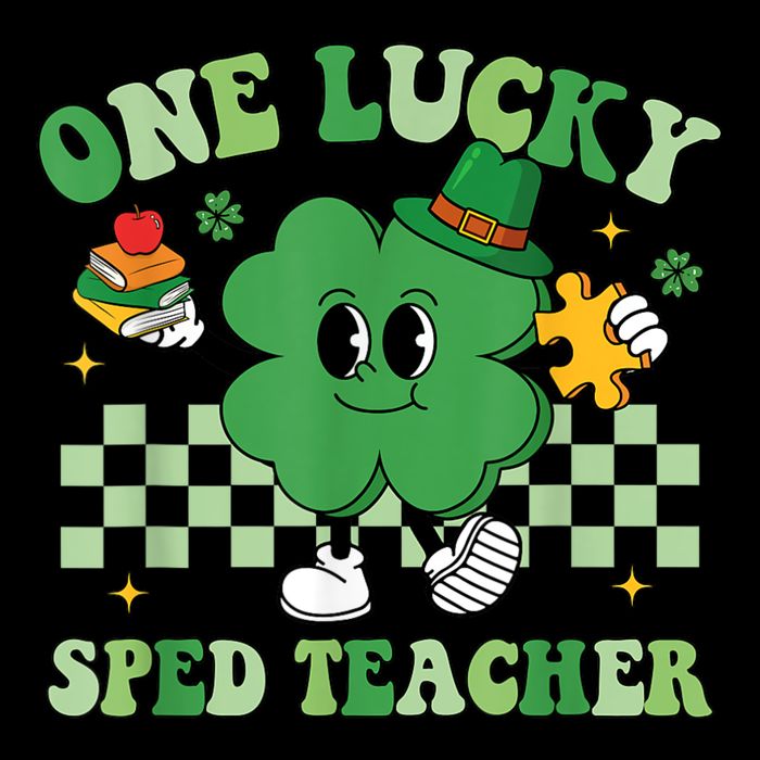 Groovy One Lucky Sped Teacher Shamrock PatrickS Day Bag