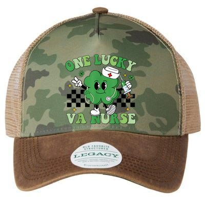 Groovy One Lucky Va Nurse Shamrock St PatrickS Day Legacy Tie Dye Trucker Hat