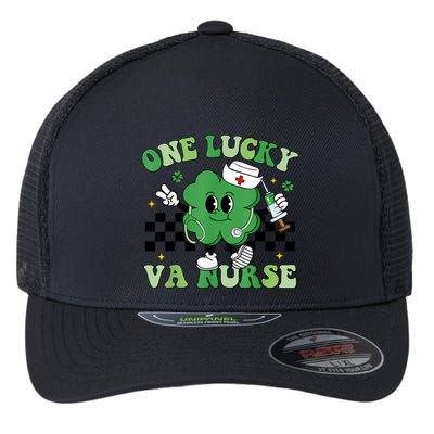 Groovy One Lucky Va Nurse Shamrock St PatrickS Day Flexfit Unipanel Trucker Cap