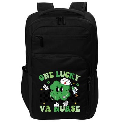 Groovy One Lucky Va Nurse Shamrock St PatrickS Day Impact Tech Backpack