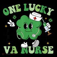 Groovy One Lucky Va Nurse Shamrock St PatrickS Day Drawstring Bag