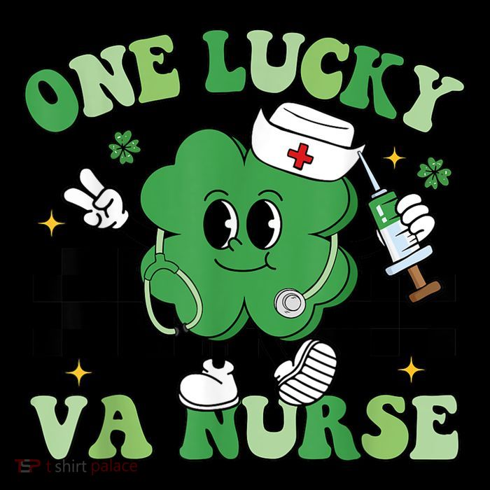 Groovy One Lucky Va Nurse Shamrock St PatrickS Day Drawstring Bag
