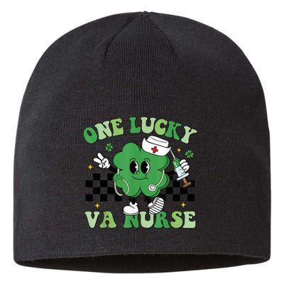 Groovy One Lucky Va Nurse Shamrock St PatrickS Day Sustainable Beanie