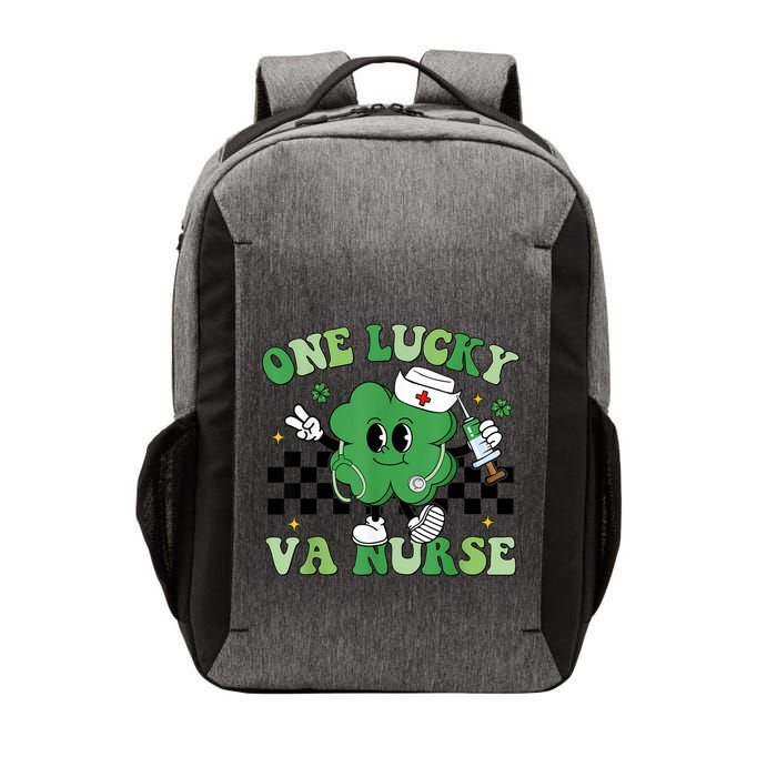 Groovy One Lucky Va Nurse Shamrock St PatrickS Day Vector Backpack