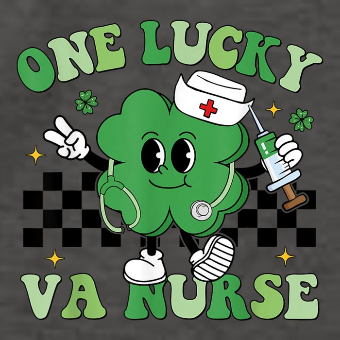 Groovy One Lucky Va Nurse Shamrock St PatrickS Day Vector Backpack