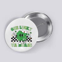Groovy One Lucky Va Nurse Shamrock St PatrickS Day Button