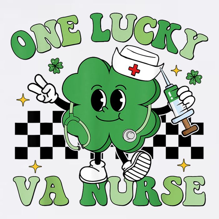 Groovy One Lucky Va Nurse Shamrock St PatrickS Day Button