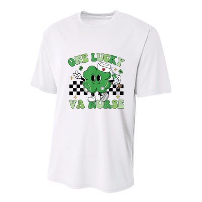 Groovy One Lucky Va Nurse Shamrock St PatrickS Day Youth Performance Sprint T-Shirt