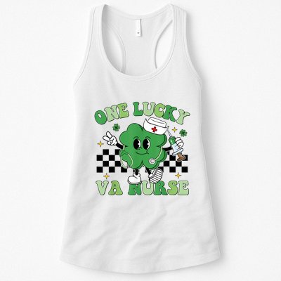 Groovy One Lucky Va Nurse Shamrock St PatrickS Day Womens Tank Top