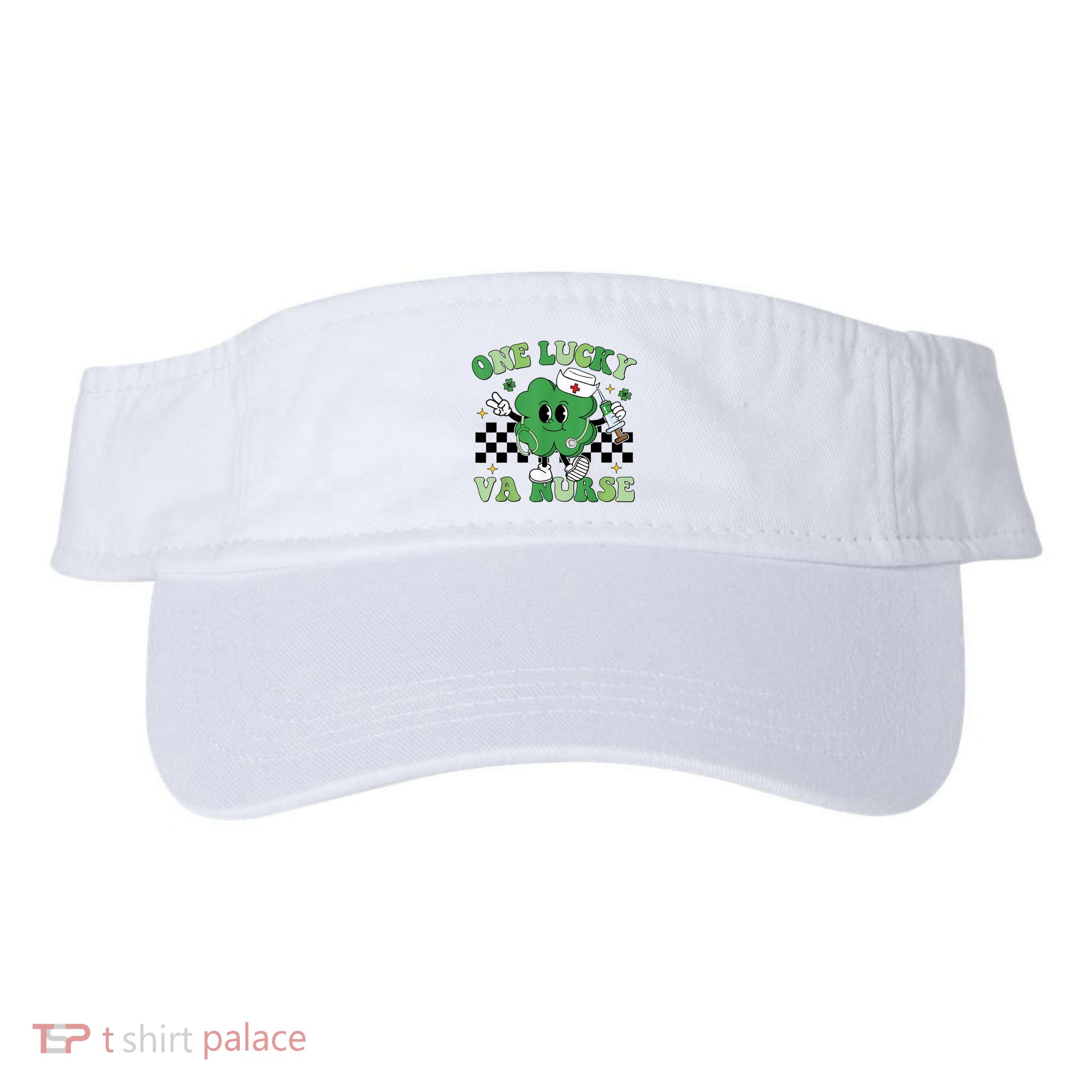 Groovy One Lucky Va Nurse Shamrock St PatrickS Day Visor