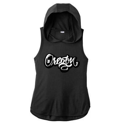 Graffiti Oregon Logo Ladies PosiCharge Tri-Blend Wicking Draft Hoodie Tank