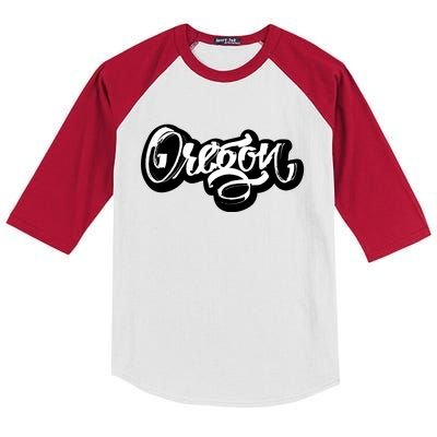 Graffiti Oregon Logo Kids Colorblock Raglan Jersey