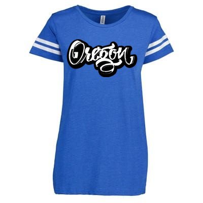 Graffiti Oregon Logo Enza Ladies Jersey Football T-Shirt