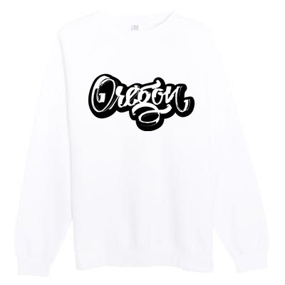 Graffiti Oregon Logo Premium Crewneck Sweatshirt