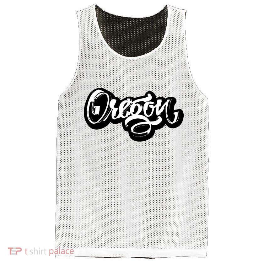 Graffiti Oregon Logo Mesh Reversible Basketball Jersey Tank
