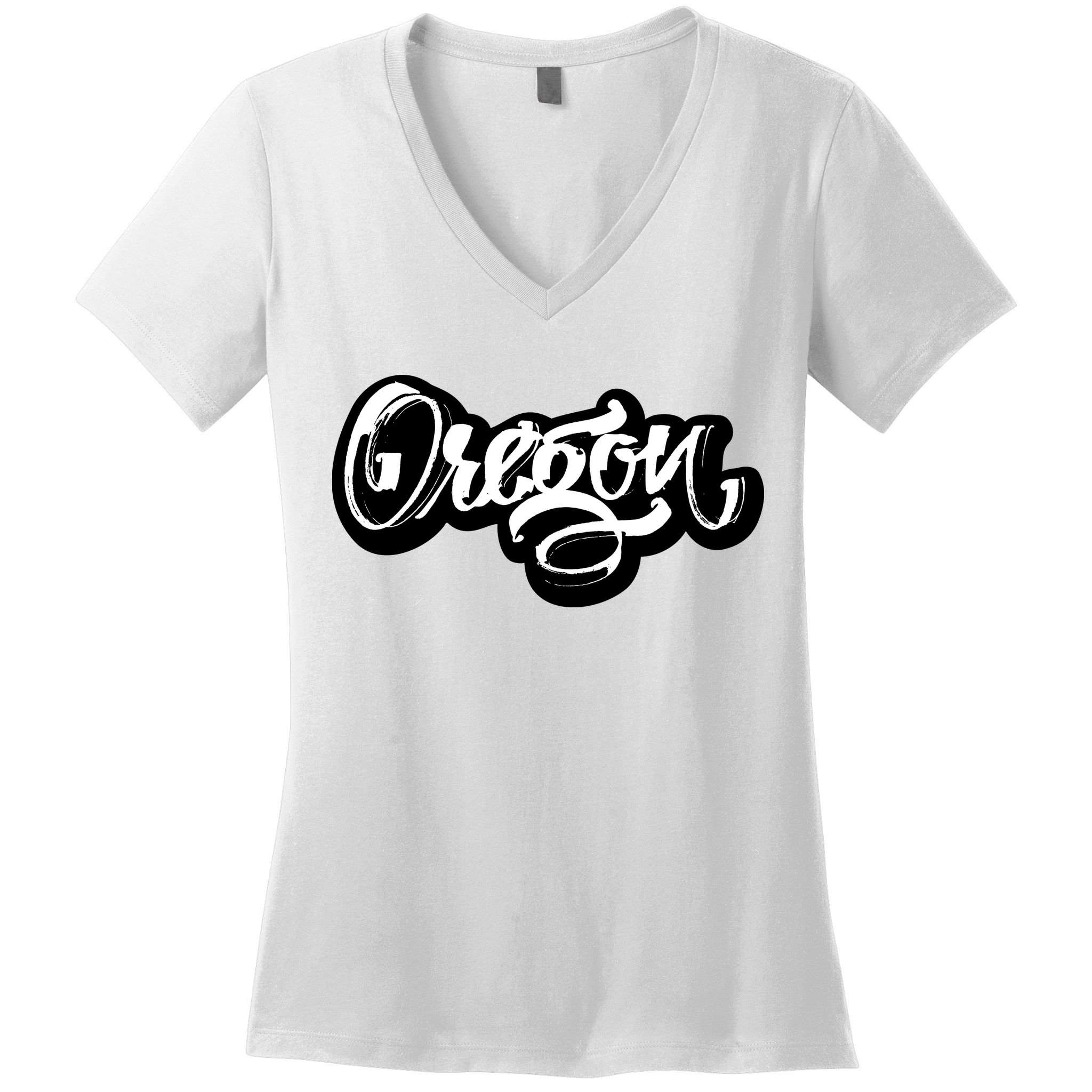 Graffiti Oregon Logo Women's V-Neck T-Shirt