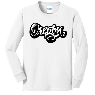 Graffiti Oregon Logo Kids Long Sleeve Shirt