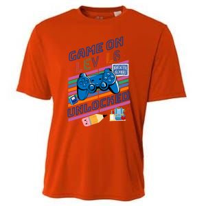 Game On Level 6 Unlocked 6Th Grader Back To School Gamer Gift Cooling Performance Crew T-Shirt