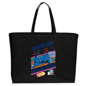 Game On Level 6 Unlocked 6Th Grader Back To School Gamer Gift Cotton Canvas Jumbo Tote